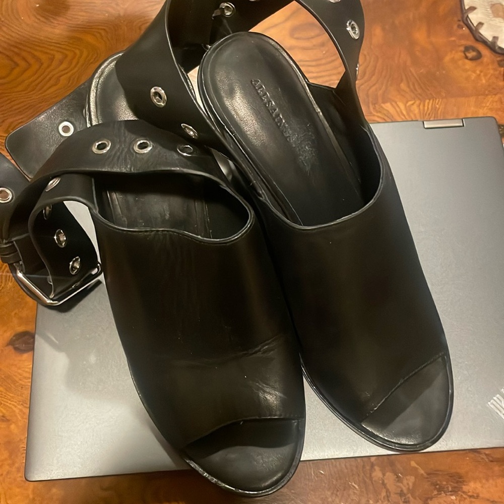 AllSaints pomola ankle strap soft leather sandal size 38
